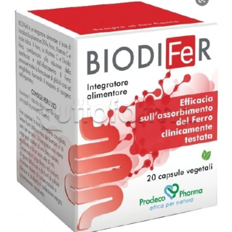 Gse Biodifer Integratore di Ferro Vitamine 20 Capsule