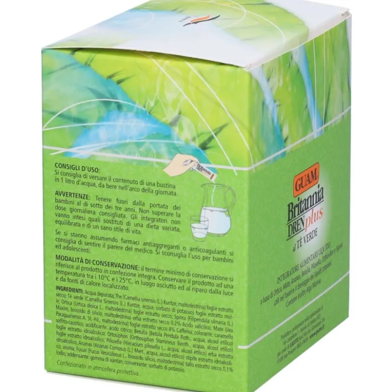 Guam Britannia Dren Plus Integratore Drenante Tè Verde 30 Bustine