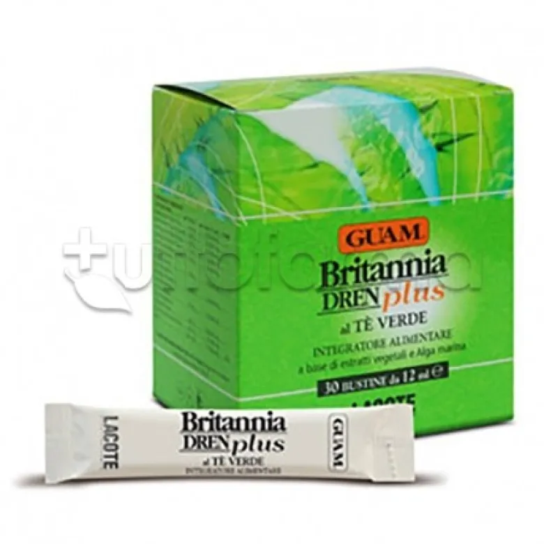 Guam Britannia Dren Plus Integratore Drenante Tè Verde 30 Bustine