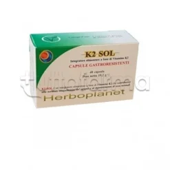 Herboplanet K2 Sol Integratore per le Ossa 48 Capsule