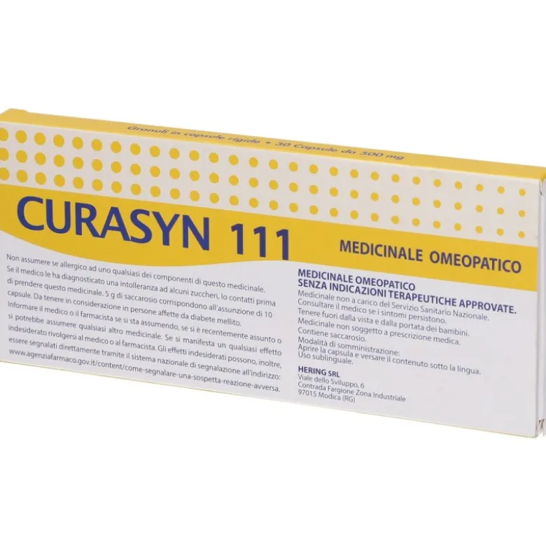 Hering Curasyn 111 Rimedio Omeopatico per Raffreddore e Tosse 30 Capsule