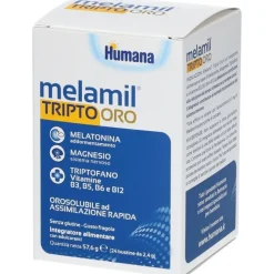 Humana Melamil Tripto Oro Integratore per Sonno dei Bambini 24 Bustine