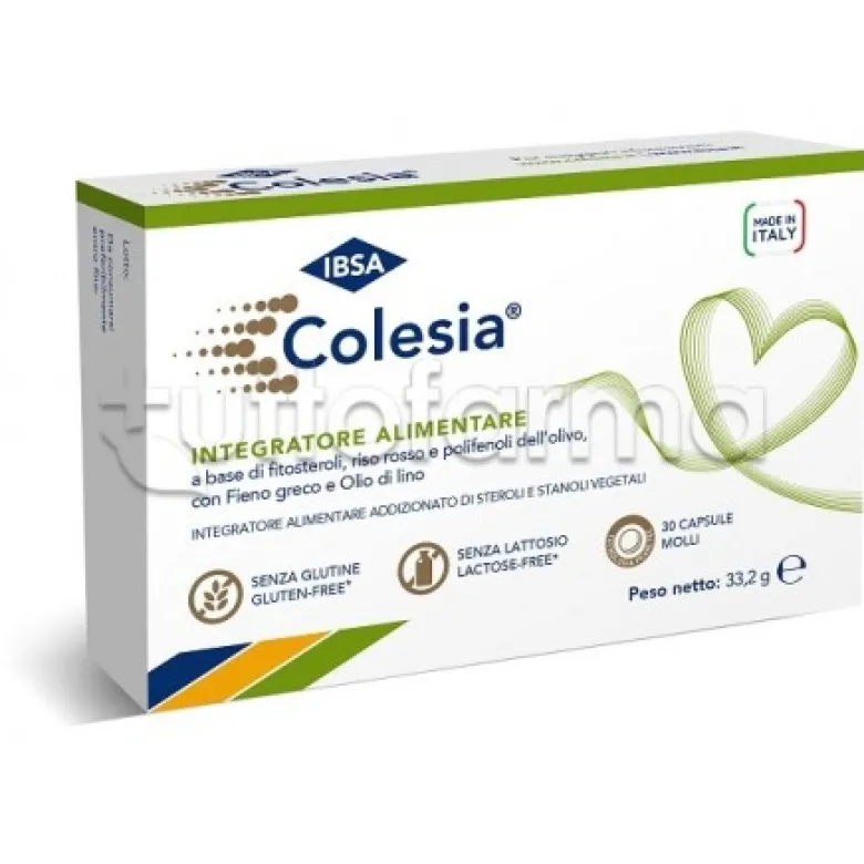 IBSA Colesia Integratore per il Colesterolo 30 Capsule Molli