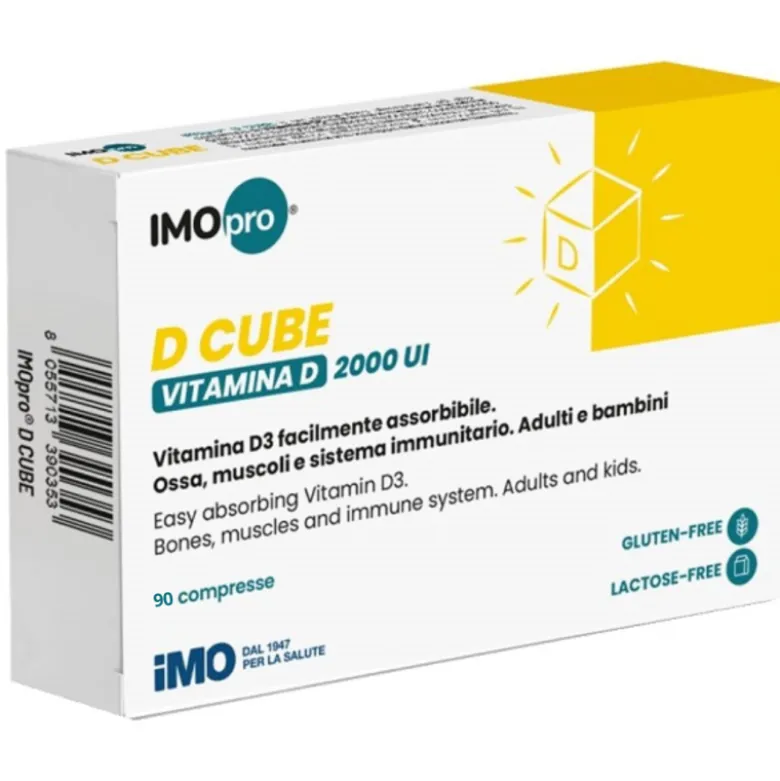 IMOpro D Cube Vitamina D 2000UI per Ossa e Muscoli 90 Compresse