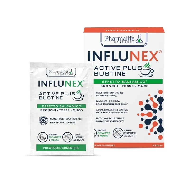 Influnex Active Plus per Raffreddore e Tosse 14 Bustine