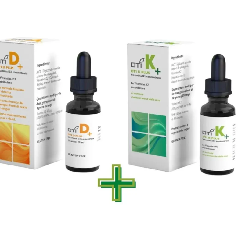 Kit OTI D Plus + OTI K Plus Vitamina D3 K2 Gocce