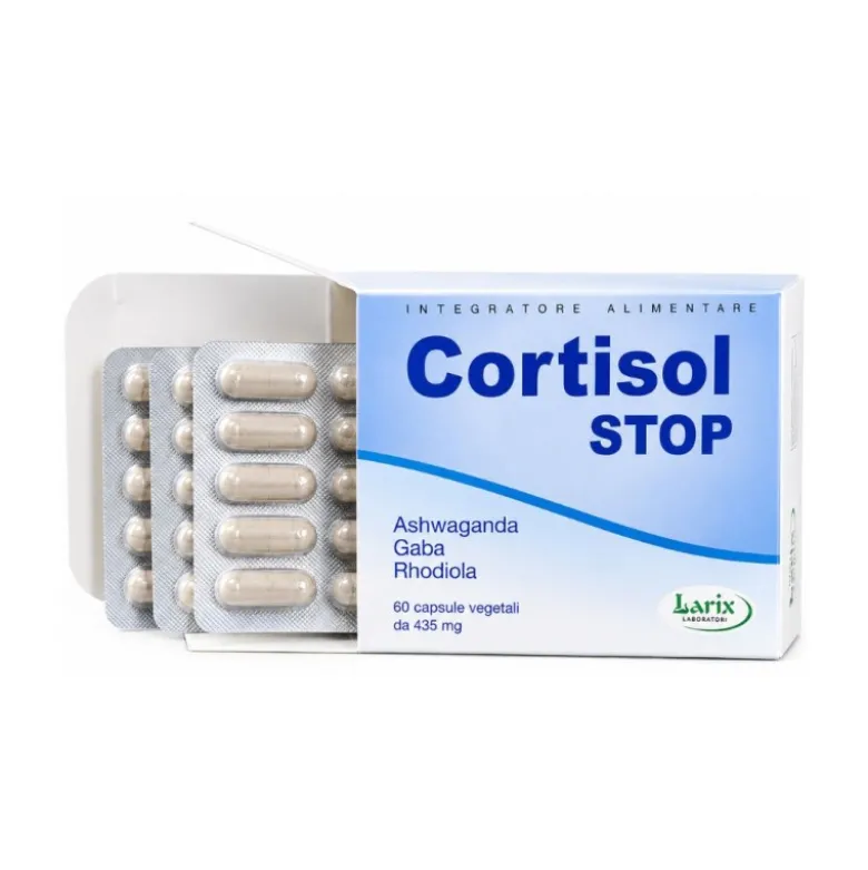 Larix Cortisol Stop Ashwagandha per Stress e Stanchezza Mentale60 Capsule