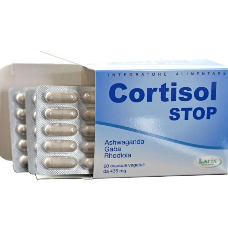 Larix Cortisol Stop Ashwagandha per Stress e Stanchezza Mentale60 Capsule