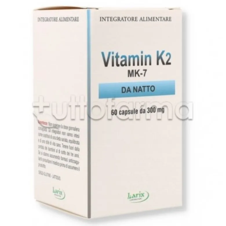 Larix Vitamin K2 Integratore per le Ossa 60 Capsule