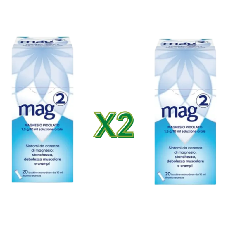 Mag 2 Integratore Alimentare di Magnesio per Benessere Muscolare e Nervoso 40 Bustine