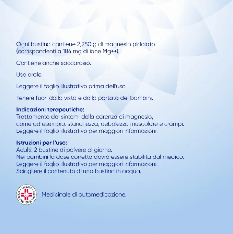 Mag 2 Integratore Alimentare per Stanchezza e Stress 2,25 gr Magnesio 20 Bustine