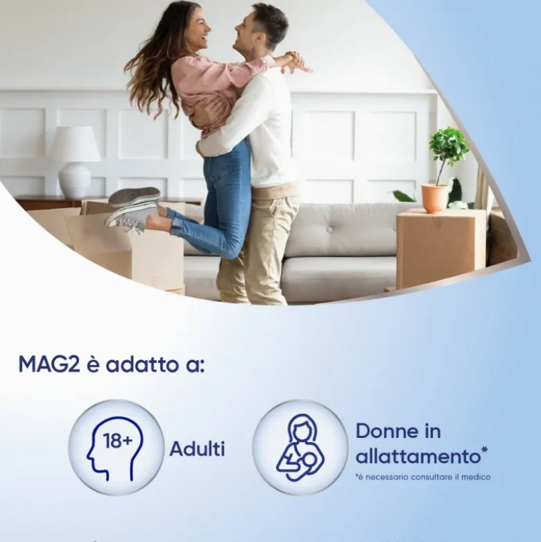 Mag 2 Integratore Alimentare per Stress e Stanchezza 2,25 gr Magnesio 20 Compresse Effervescenti