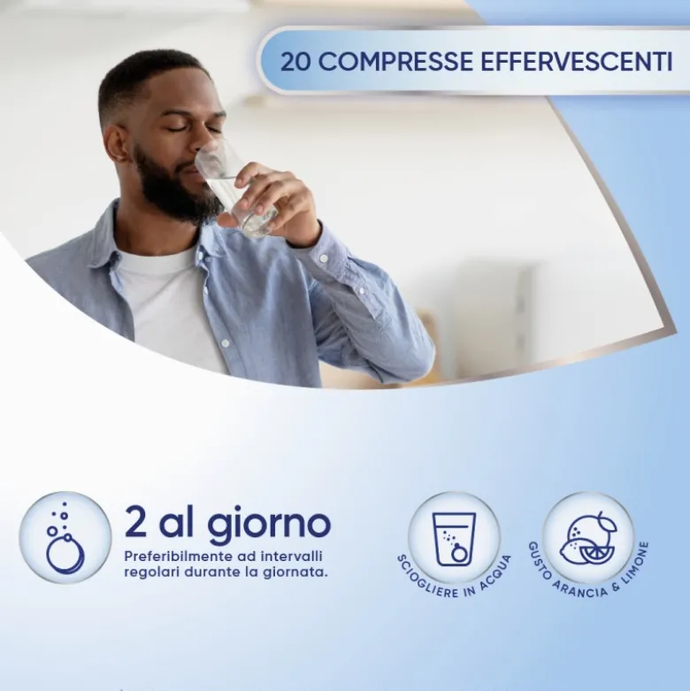 Mag 2 Integratore Alimentare per Stress e Stanchezza 2,25 gr Magnesio 20 Compresse Effervescenti