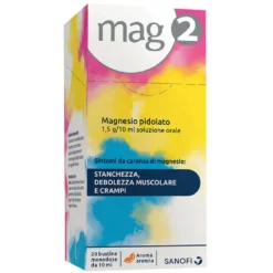 Mag 2 Magnesio Pidolato Integratore Gusto Arancia 20 Bustine Liquide