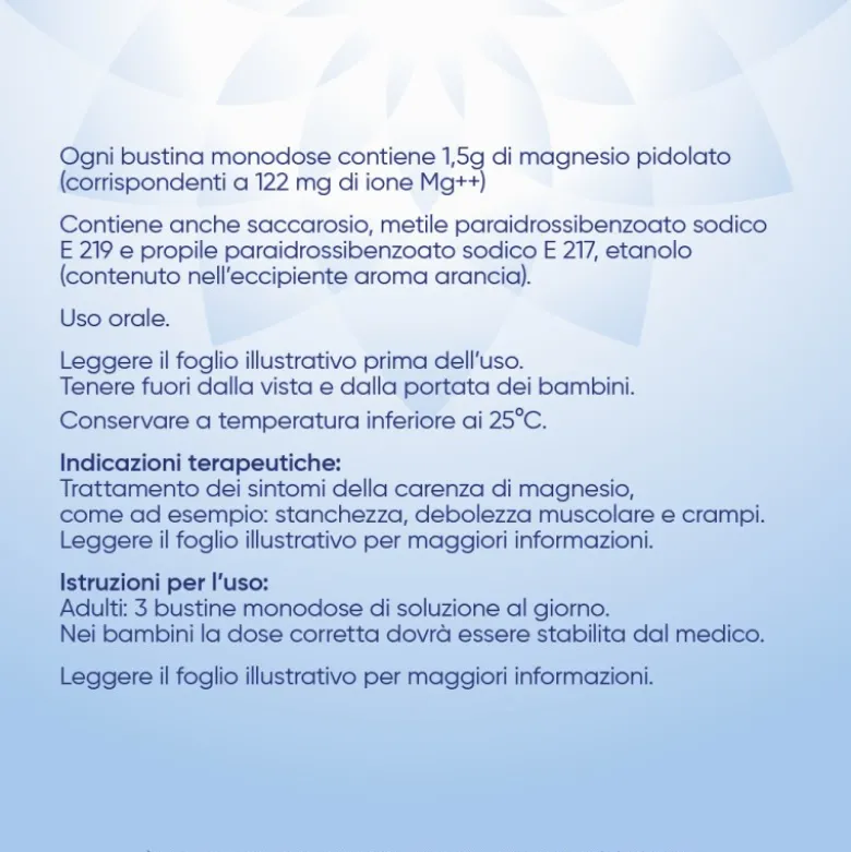 Mag 2 Magnesio Pidolato Integratore Gusto Arancia 20 Bustine Liquide