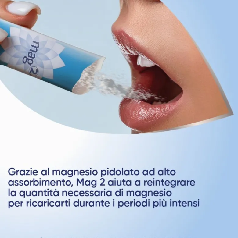 Mag 2 Magnesio Pidolato Integratore Gusto Arancia 20 Bustine Liquide