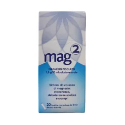 Mag 2 Magnesio Pidolato Integratore Gusto Arancia 20 Bustine Liquide