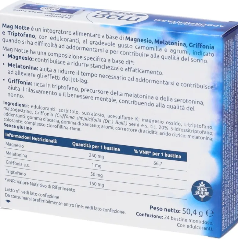 Mag Notte Sonno Integratore per Dormire 24 Bustine