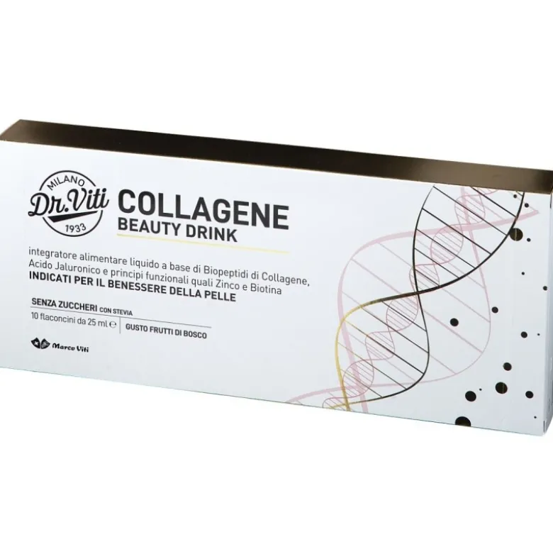 Marco Viti Collagene Beauty Drink Integratore per la Pelle 10 Flaconcini da 25ml
