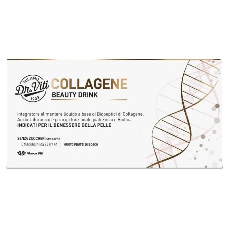 Marco Viti Collagene Beauty Drink Integratore per la Pelle 10 Flaconcini da 25ml