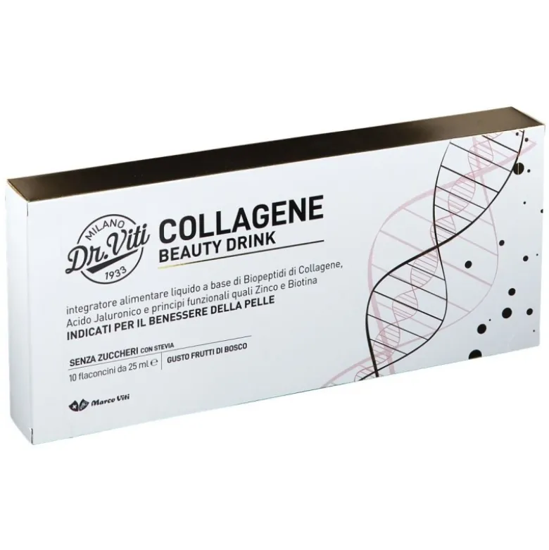 Marco Viti Collagene Beauty Drink Integratore per la Pelle 10 Flaconcini da 25ml