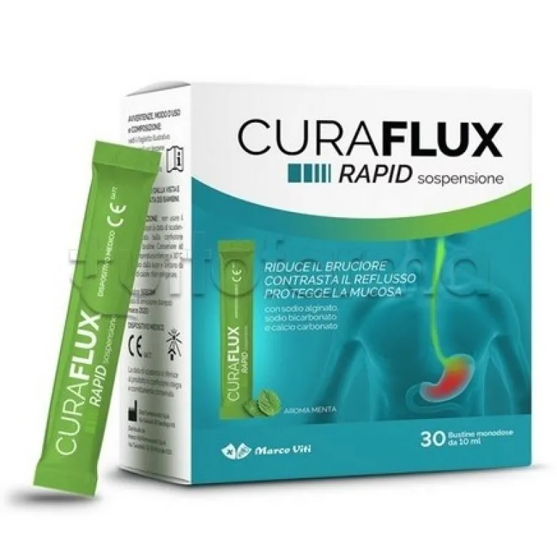 Marco Viti Curaflux Rapid Integratore Acidità e Reflusso 30 Stick