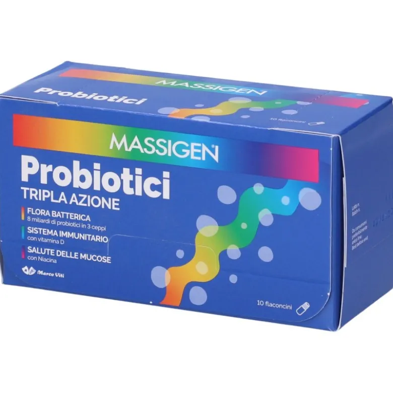 Marco Viti Massigen Probiotici Tripla Azione Fermenti Lattici 10 Flaconcini