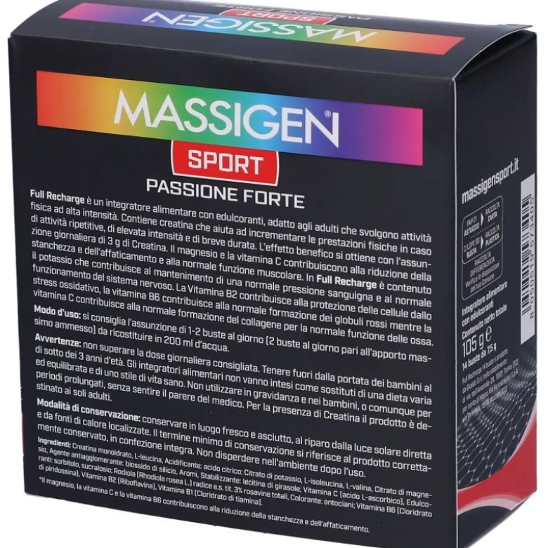 Marco Viti Massigen Sport Full Recharge Integratore Energizzante 14 Bustine da 7,5g