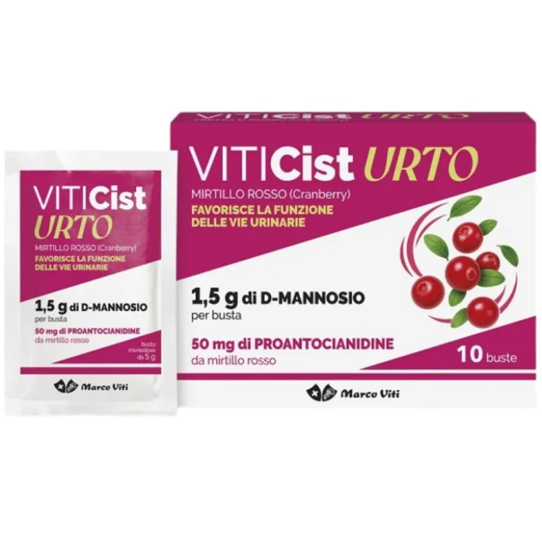Marco Viti Viticist Urto Integratore Mirtillo Rosso per Vie Urinarie 10 Bustine