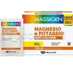 Massigen Magnesio e Potassio Zero Zuccheri Integratore Ricostituente 30 Bustine 4g