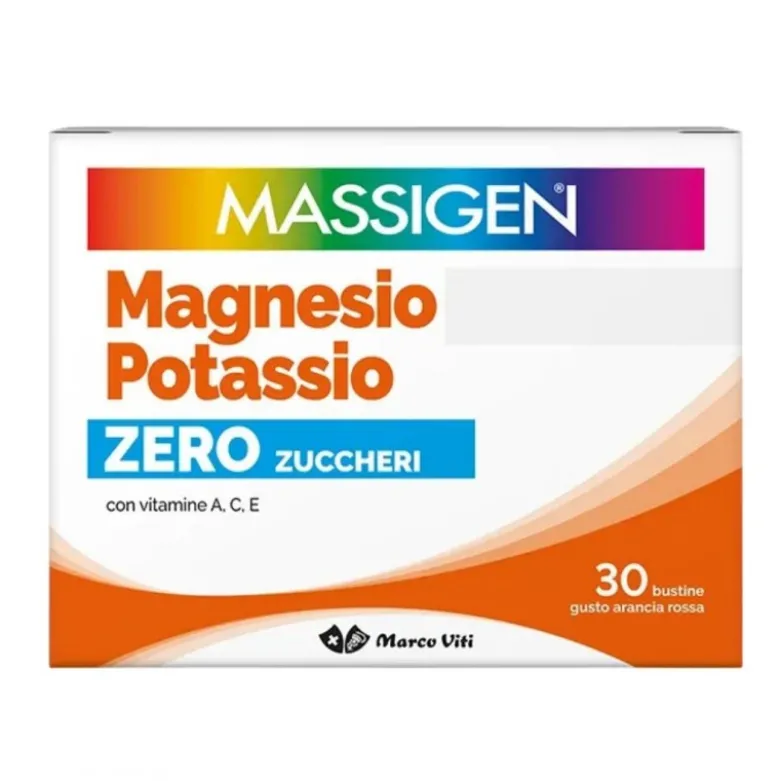 Massigen Magnesio e Potassio Zero Zuccheri Integratore Ricostituente 30 Bustine 4g
