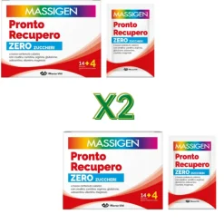 Massigen Pronto Recupero Integratore Ricostituente Senza Zucchero 14+4 Bustine - 2 Confezioni