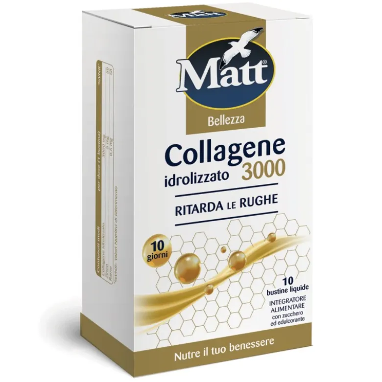 Matt Collagene Idrolizzato 3000 per Pelle Giovane e Luminosa 10 Bustine