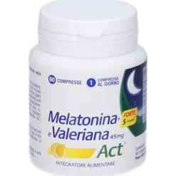 Melatonina Act + Forte 5 Complex e Valeriana Integratore 60 Compresse