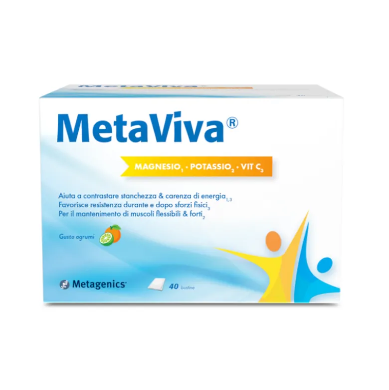Metaviva Integratore Magnesio Potassio e Vitamina C 40 Bustine