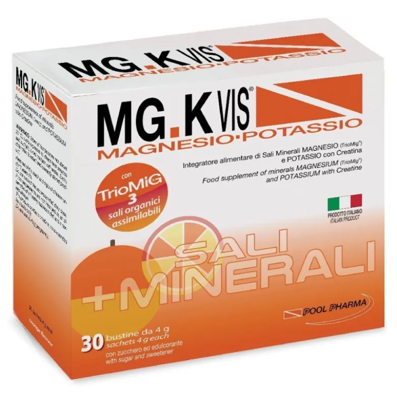 MGK VIS Integratore con Magnesio Potassio e Creatina 30 Bustine Gusto Arancia