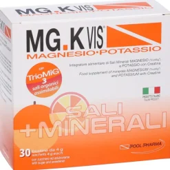 MGK VIS Integratore con Magnesio Potassio e Creatina 30 Bustine Gusto Arancia