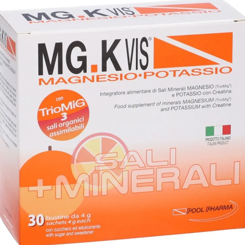 MGK VIS Integratore con Magnesio Potassio e Creatina 30 Bustine Gusto Arancia
