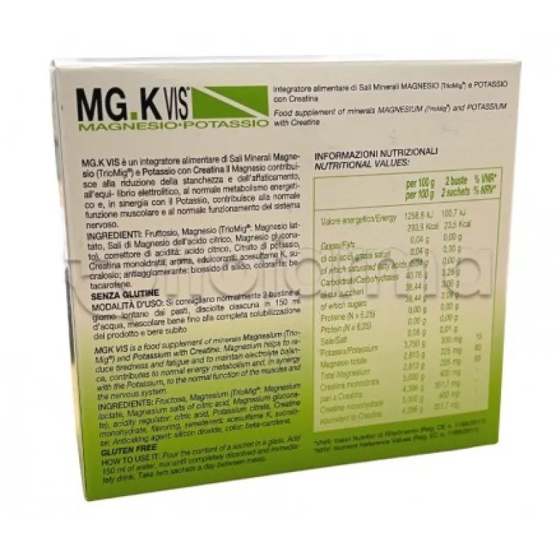 Mgk Vis Lemonade integratore magnesio e potassio per energia e recupero 30 bustine