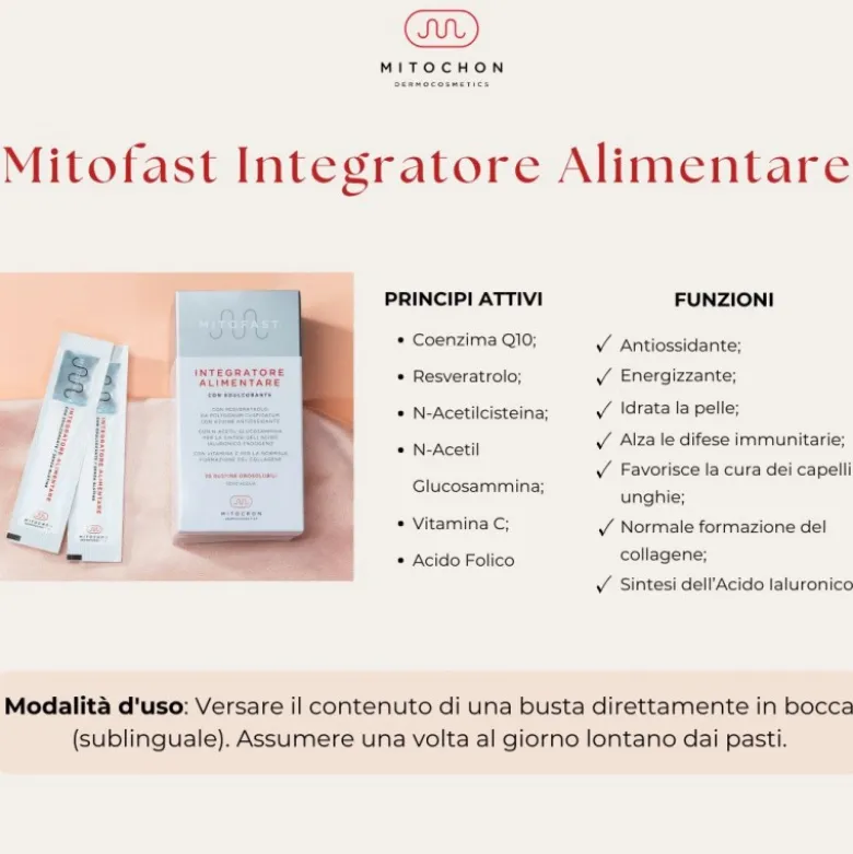 Mitochon Mitofast Integratore Orosolubile con Edulcorante 30 Bustine