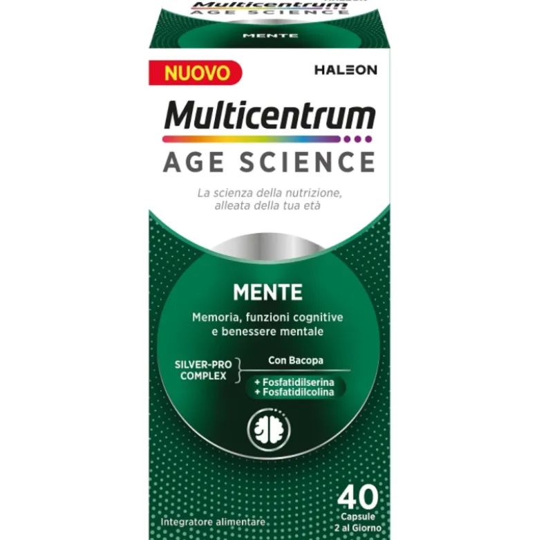 Multicentrum Age Science Mente Integratore per la Memoria 40 Capsule