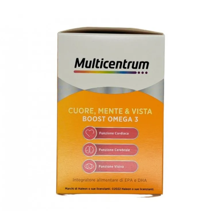Multicentrum Boost Omega 3 Integratore Cuore Menta e Vista 120 Perle