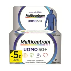Multicentrum Uomo 50+ integratore multivitaminico per energia e benessere uomo over 50 30 compresse