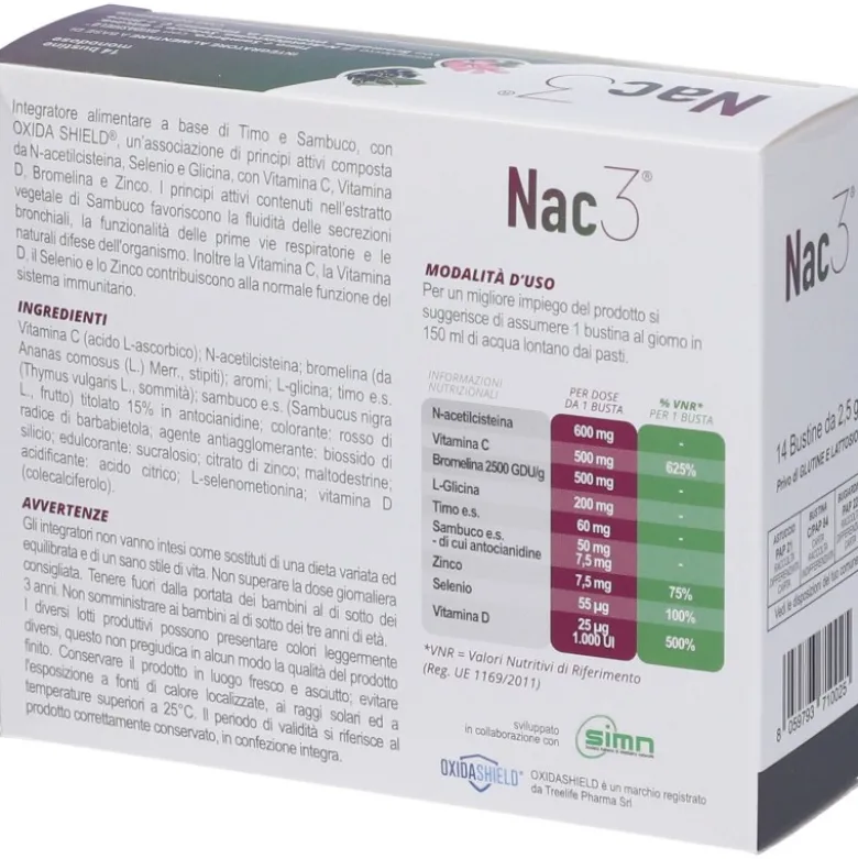 Nac 3 Integratore per Vie Respiratorie 14 Bustine