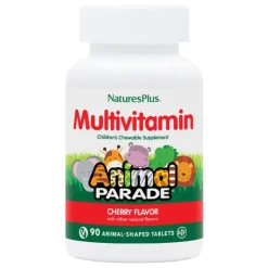 Natures Plus Animal Parade Integratore Multivitaminico per Bambini e Ragazzi Gusto Ciliegia 90 Tavolette