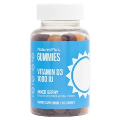 Natures Plus Vitamina D3 1000 Ui Integratore per la Salute delle Ossa 60 Caramelle Gommose