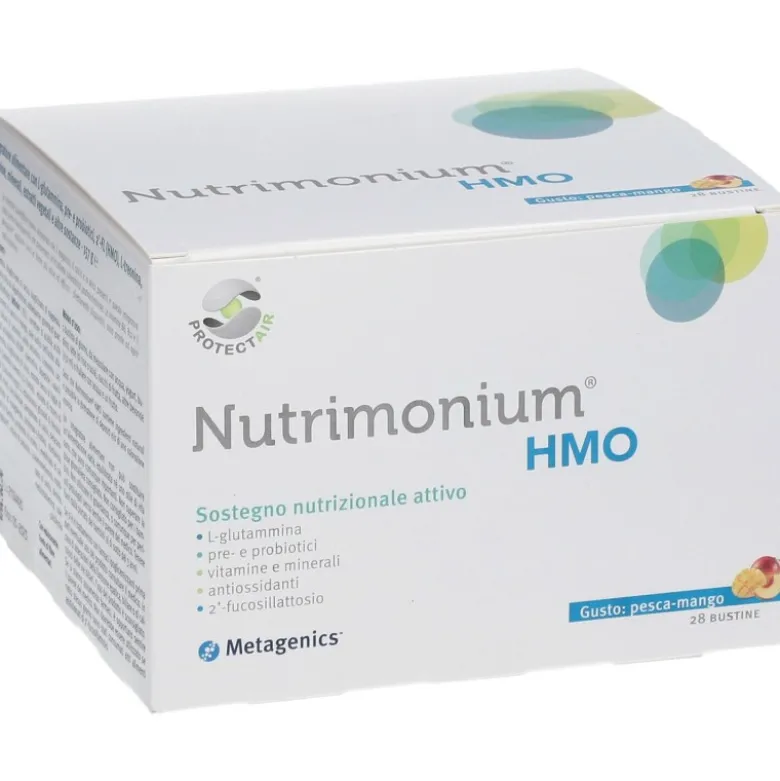Nutrimonium HMO Integratore Flora Intestinale Gusto Pesca e Mango 28 Bustine