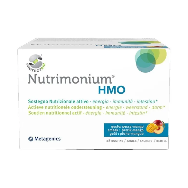 Nutrimonium HMO Integratore Flora Intestinale Gusto Pesca e Mango 28 Bustine