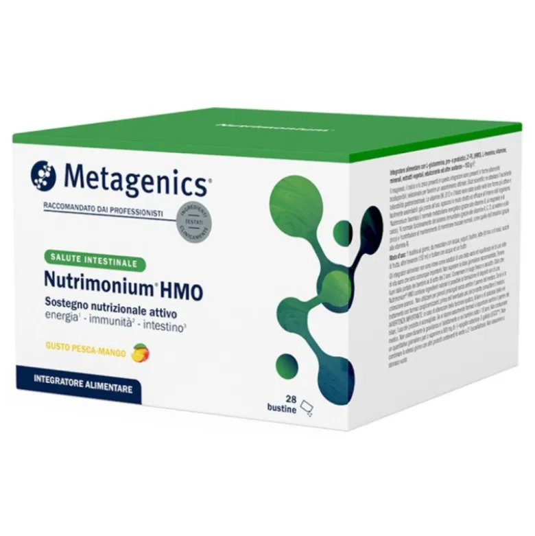 Nutrimonium HMO Integratore Flora Intestinale Gusto Pesca e Mango 28 Bustine