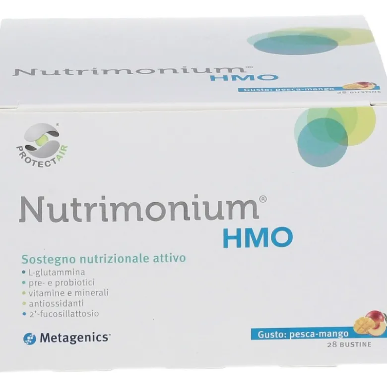 Nutrimonium HMO Integratore Flora Intestinale Gusto Pesca e Mango 28 Bustine